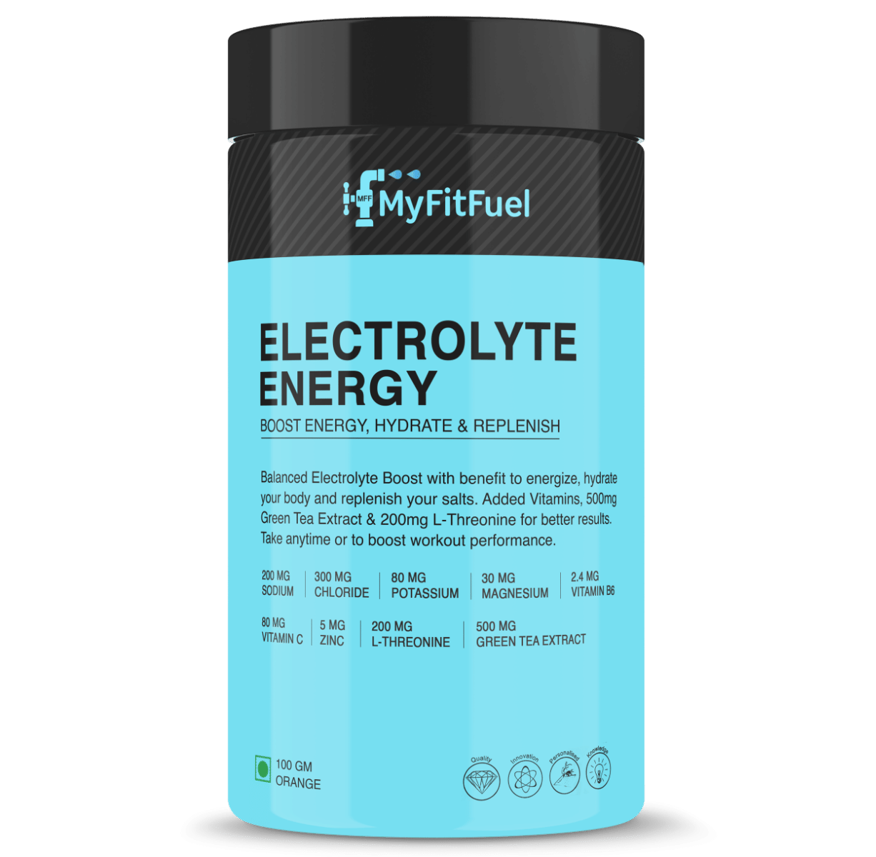MyFitFuel Electrolyte Energy Hydration Replenishment + Green Tea Ext, Threonine