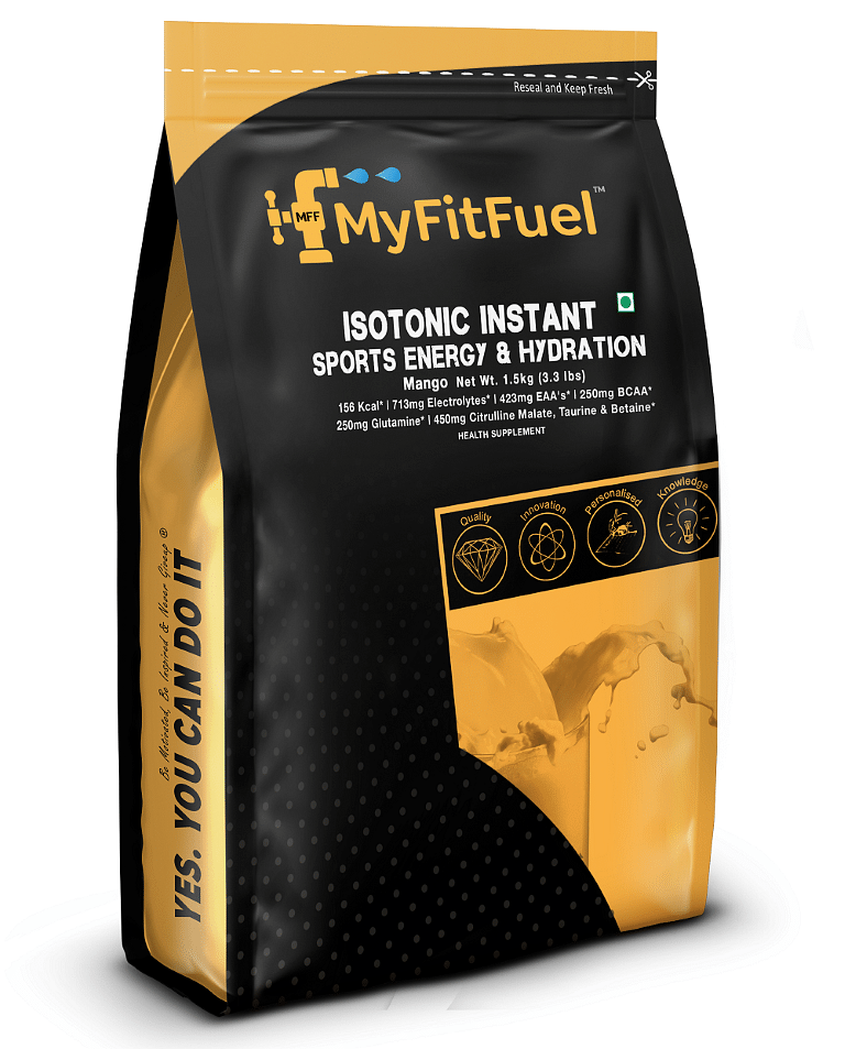 

MyFitFuel Isotonic Instant Sports Energy Hydration+ BCAA, EAA, 17 Ingredient- 1.5kg, Mango