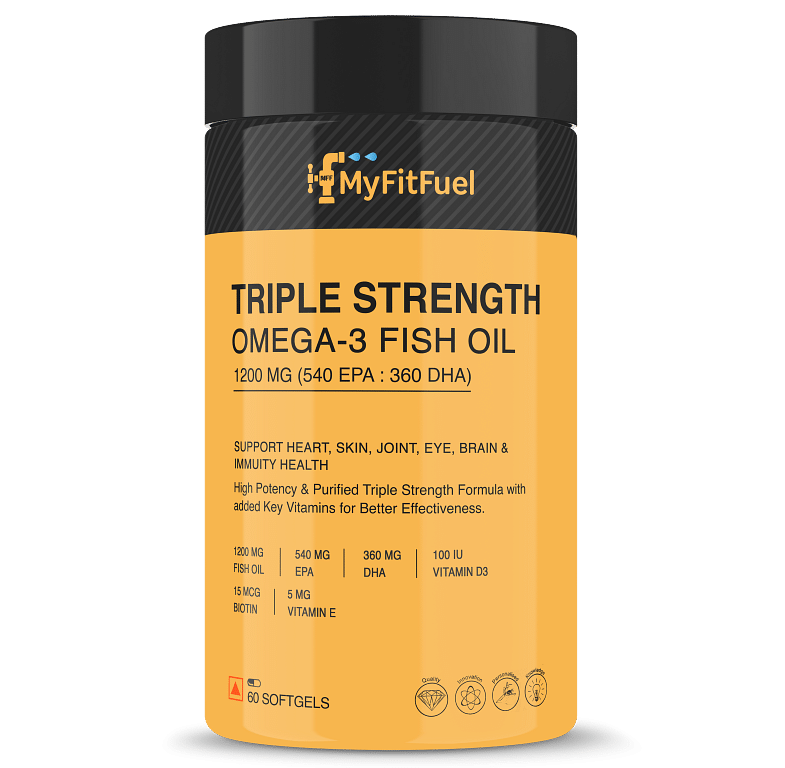 

MyFitFuel Triple Strength Omega 3 Fish Oil With Vitamins, 1200mg (540 EPA 360 DHA) Per Softgel | 2400mg Omega (1080 EPA, 720 DHA) Per 2 Softgels | ...