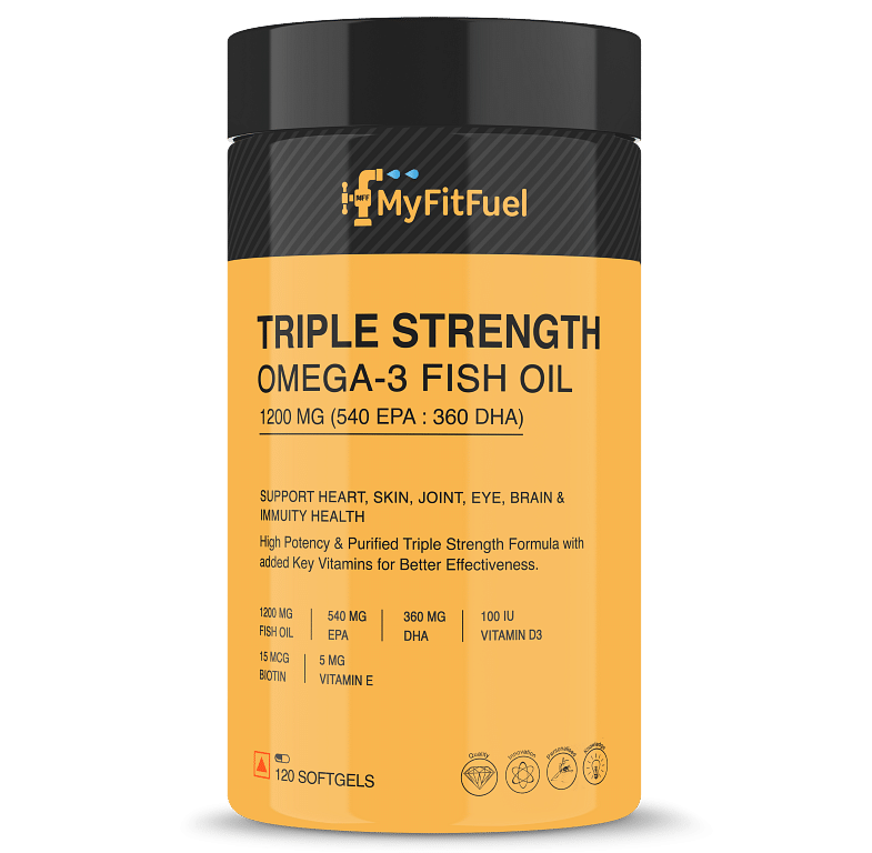 

MyFitFuel Triple Strength Omega 3 Fish Oil With Vitamins, 1200mg (540 EPA 360 DHA) Per Softgel | 2400mg Omega (1080 EPA, 720 DHA) Per 2 Softgel | 3...