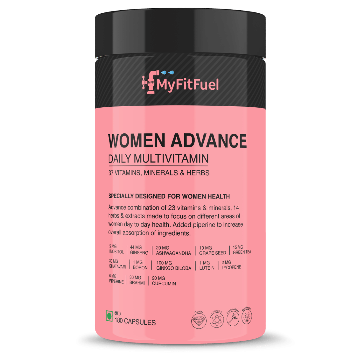 

MyFitFuel Women Advance Daily Essential Multivitamin 37 Herbs, Vitamins, Minerals 180 Cap