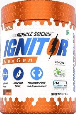 

Muscle Science Ignitor Nextgen 60 Serv. Pre Workout | 3850mg Beta Alanine | 140mg Taurine For Endurance | 1000mg Arginine For Pump | 260mg Caffeine...