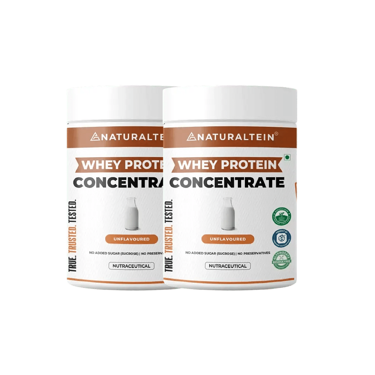 

NATURALTEIN Whey Protein Concentrate Unflavoured - 300 gms - Pack of 2