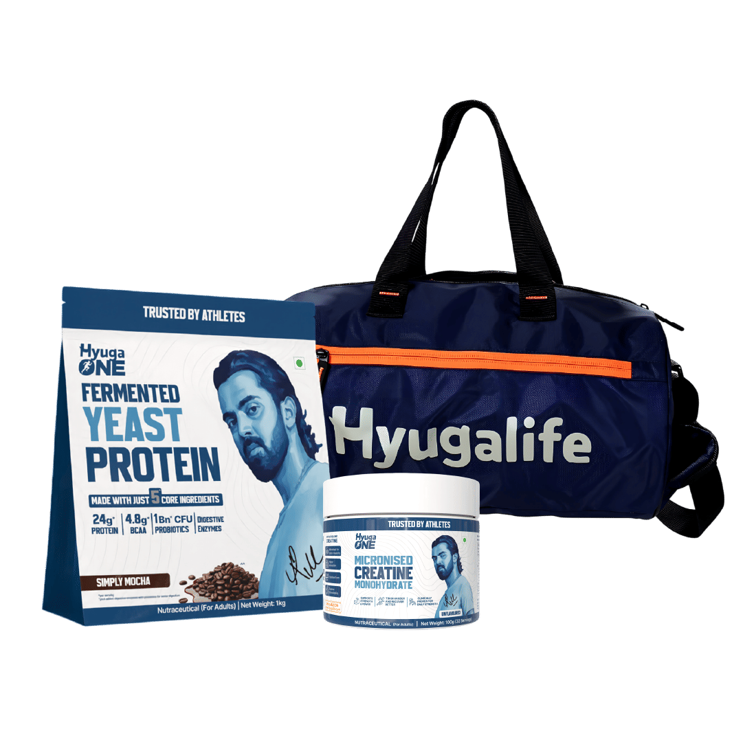 

Hyuga One Fermented Yeast Protein Mocha Coffee 24g Protein, 4.8g BCAA, Pre & Probiotics, Enzymes + Micronised Creatine 3.1g Unflavoured + HyugaLife...