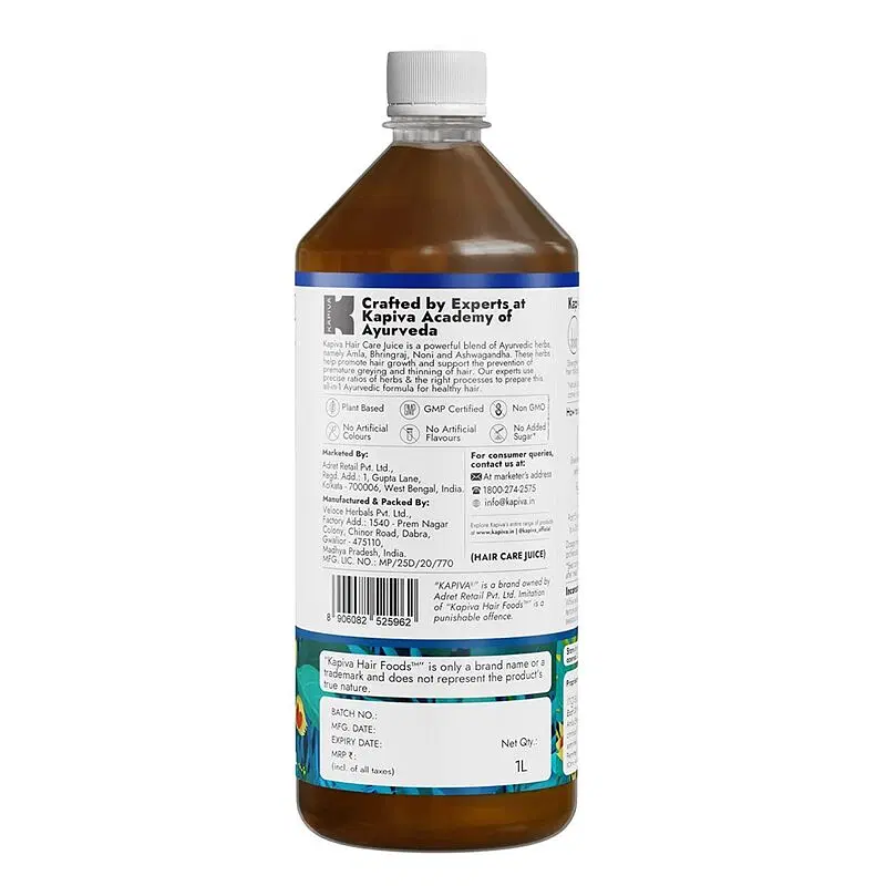 Kapiva Hair Care Juice, 1 L, Unflavoured Kapiva Hair Care Juice, 1 L, Unflavoured
