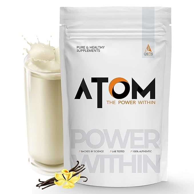 

AS-IT-IS ATOM Whey Protein with Digestive Enzymes | 27g protein | 5.7g BCAA | Lab Tested | French vanilla flavor - 2kg