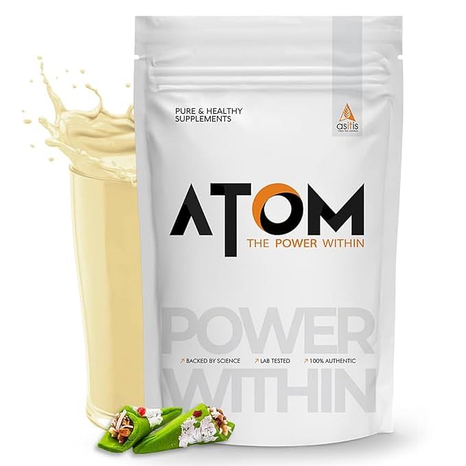 

AS-IT-IS ATOM Whey Protein with Digestive Enzymes , 27g protein, 5.7g BCAA, Lab Tested, Shahi Paan - 1kg