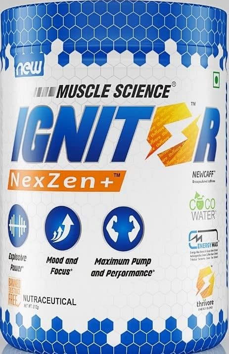 Muscle Science Ignitor Nextgen Pre Workout, 3850 mg Beta Alanine for Endurance, 1000mg Arginine for Pump, 190mg Caffeine and 150 mg L- Tyrosine for Energy & Focus