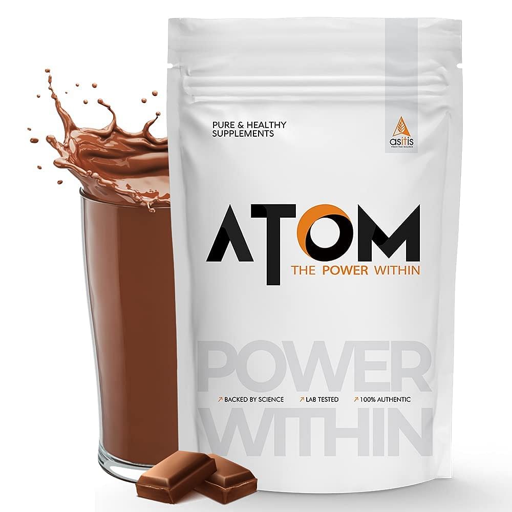 

AS-IT-IS ATOM Whey Protein 1kg | Double rich chocolate | 27g protein | 5.7g BCAA | Digestive Enzymes