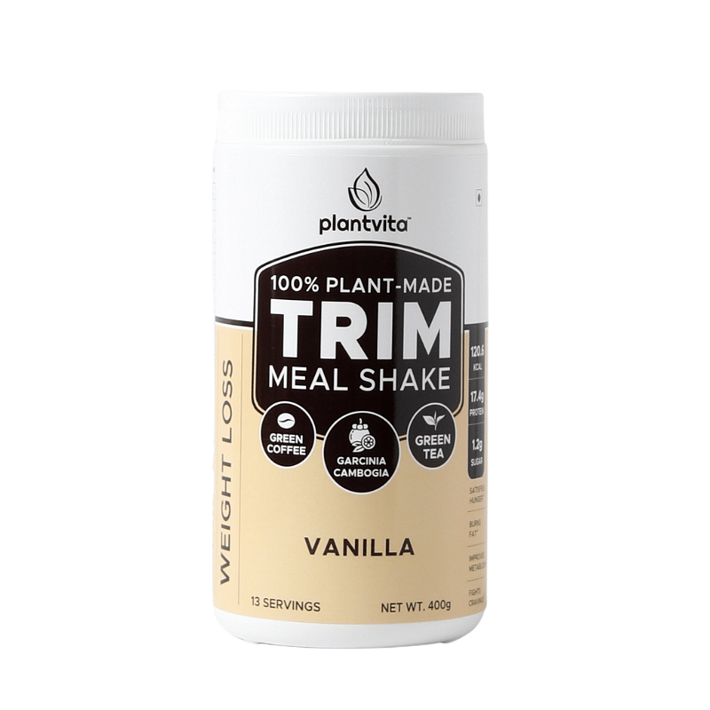 

PlantVita TRIM Plant-based Meal Replacement Shake for Weight Loss with Garcinia Cambogia, Green Coffee & Green Tea Extract ( Vanilla, 400g)
