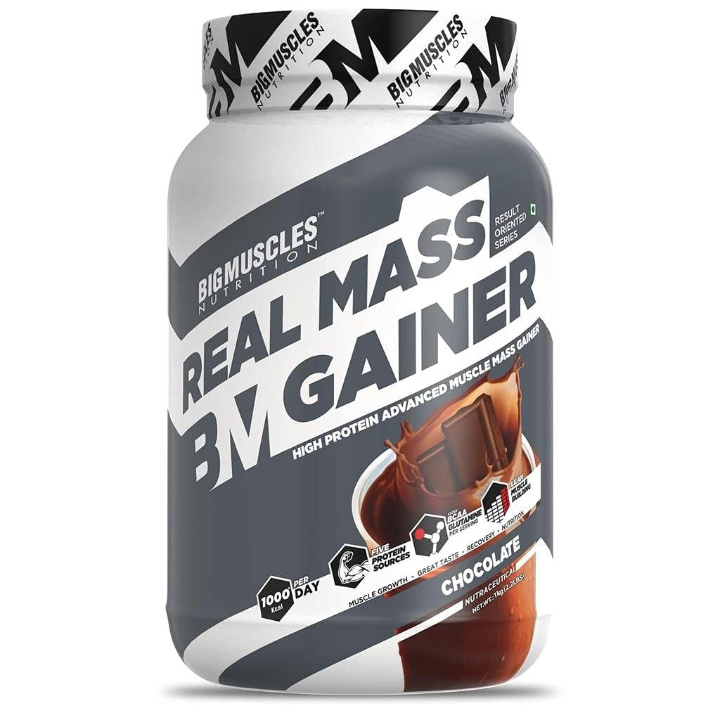 

Bigmuscles Nutrition Real Mass Gainer [1Kg, Chocolate]