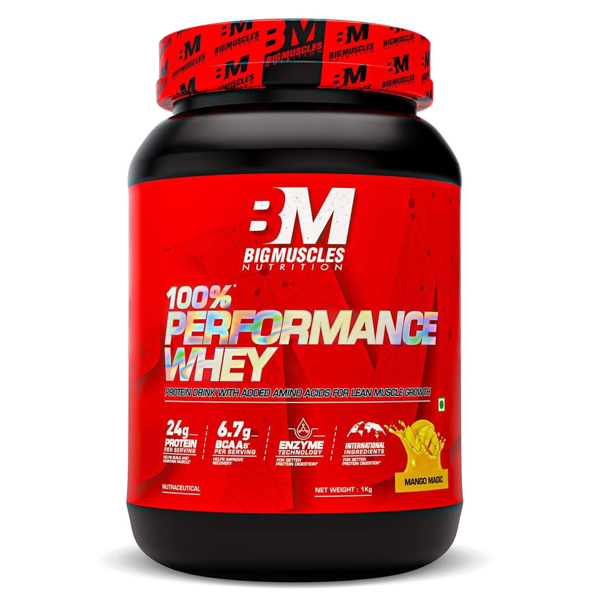 

Bigmuscles Nutrition Performance Whey 1Kg Mango Magic
