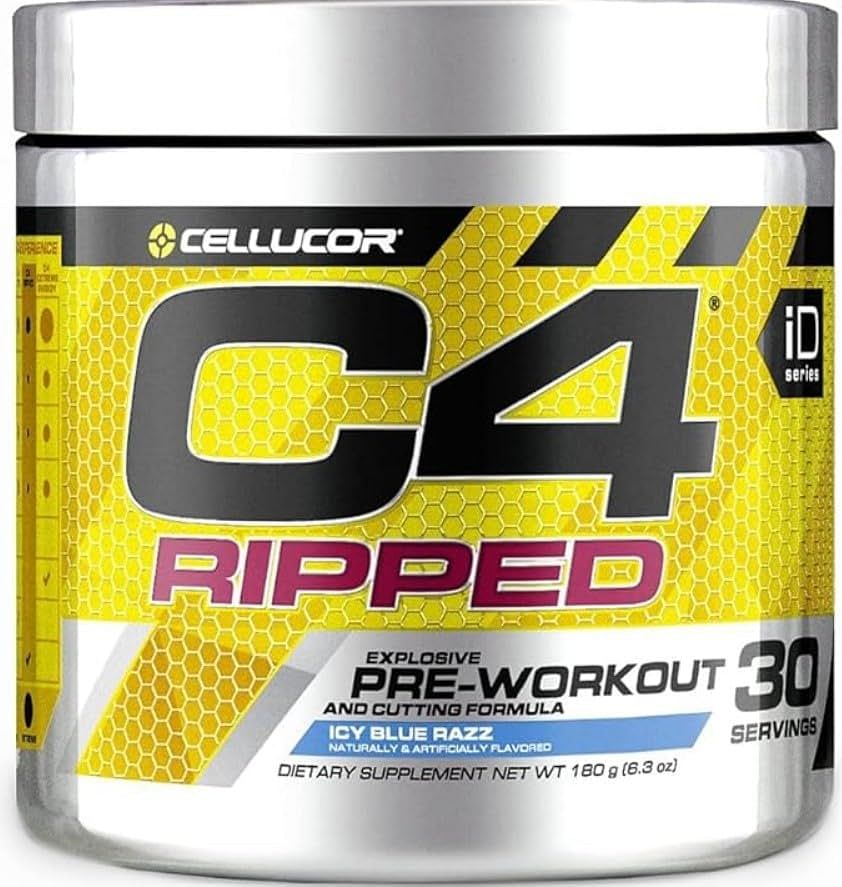 

Cellucor | C4 Ripped Pre Workout Powder + Fat Loss Matrix Powder 30 Servings (Icy Blue Raz) 174g.