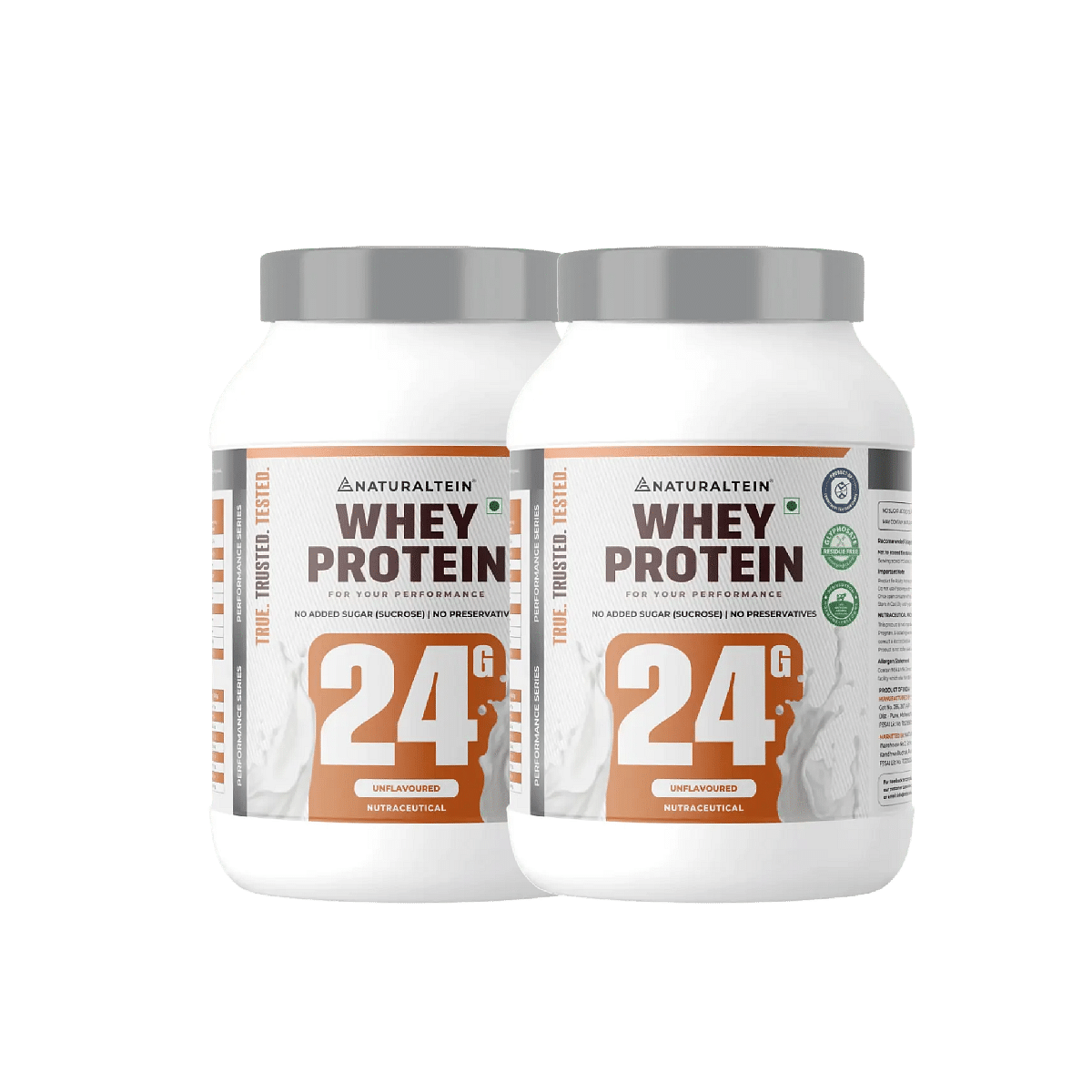 

NATURALTEIN Whey Protein Unflavoured - 1 kg - Pack of 2