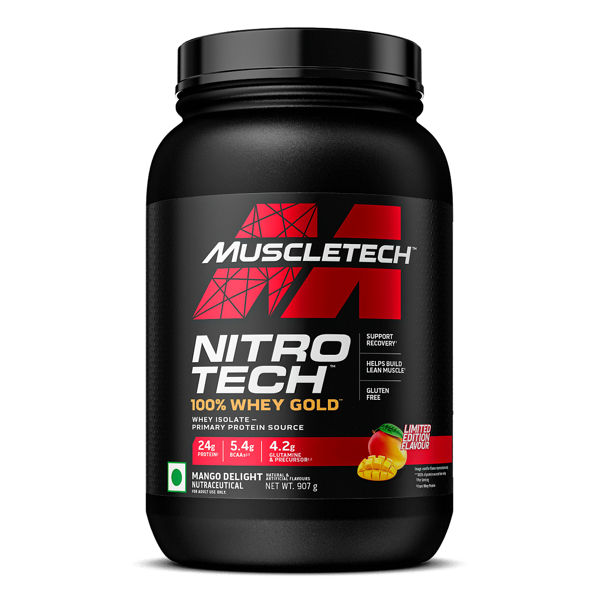 

Muscletech Nitro-Tech 100% Whey Gold Mango Delight - 907g