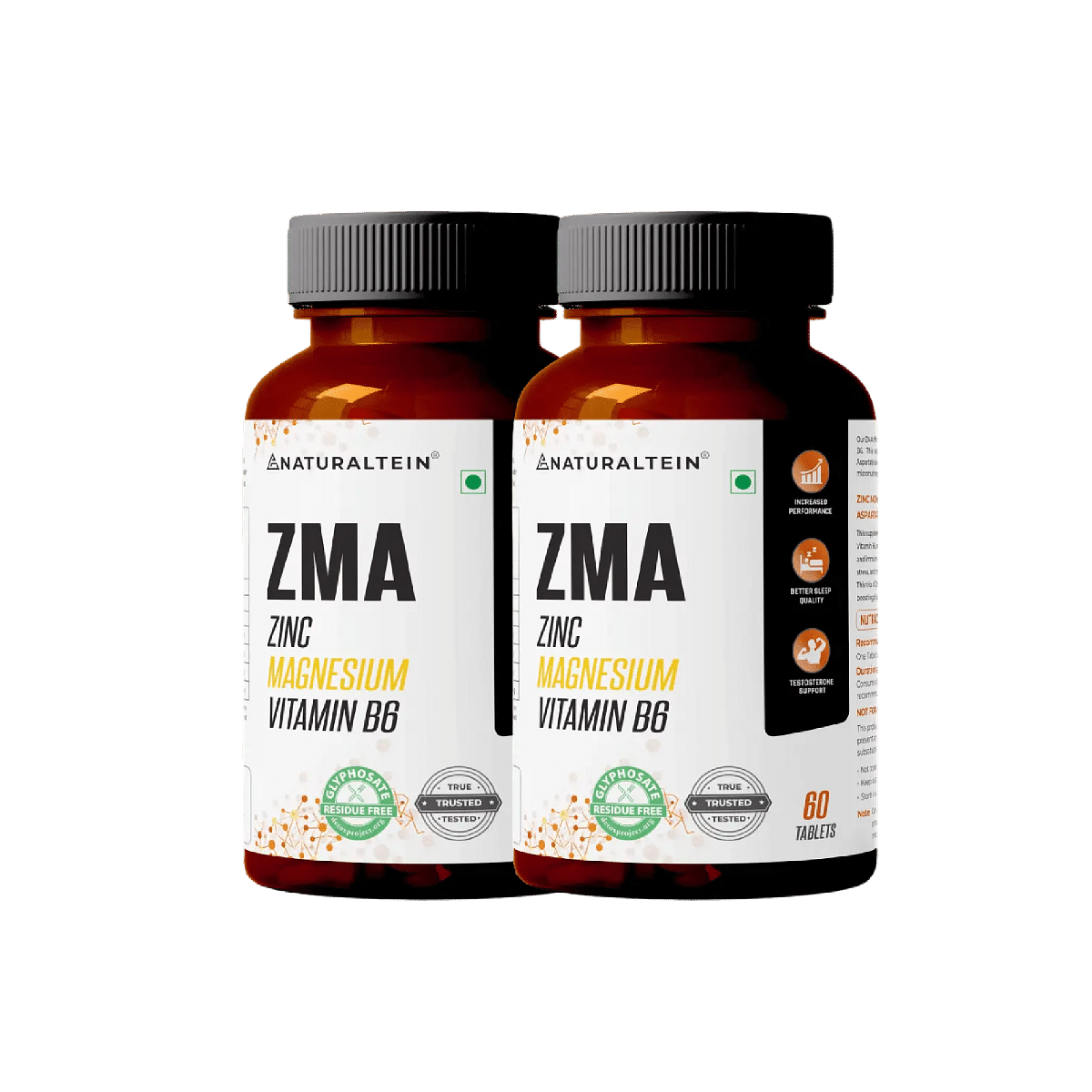 

NATURALTEIN ZMA Zinc Magnesium Vitamin B6 - 60 Tablets - Pack of 2