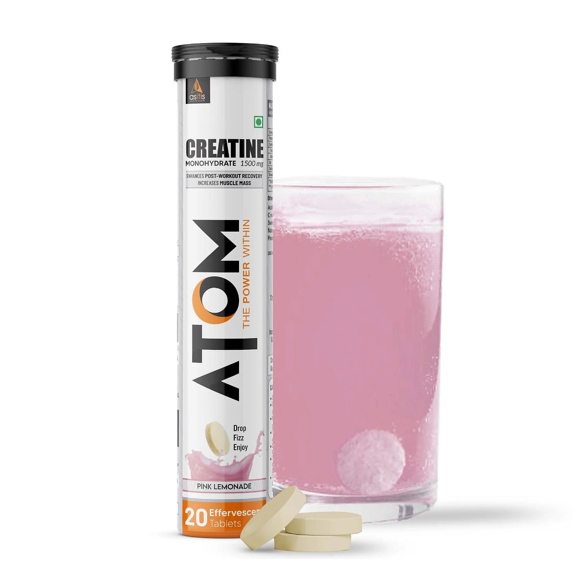 AS-IT-IS ATOM Creatine Monohydrate 1500mg Effervescent 20 Tablets