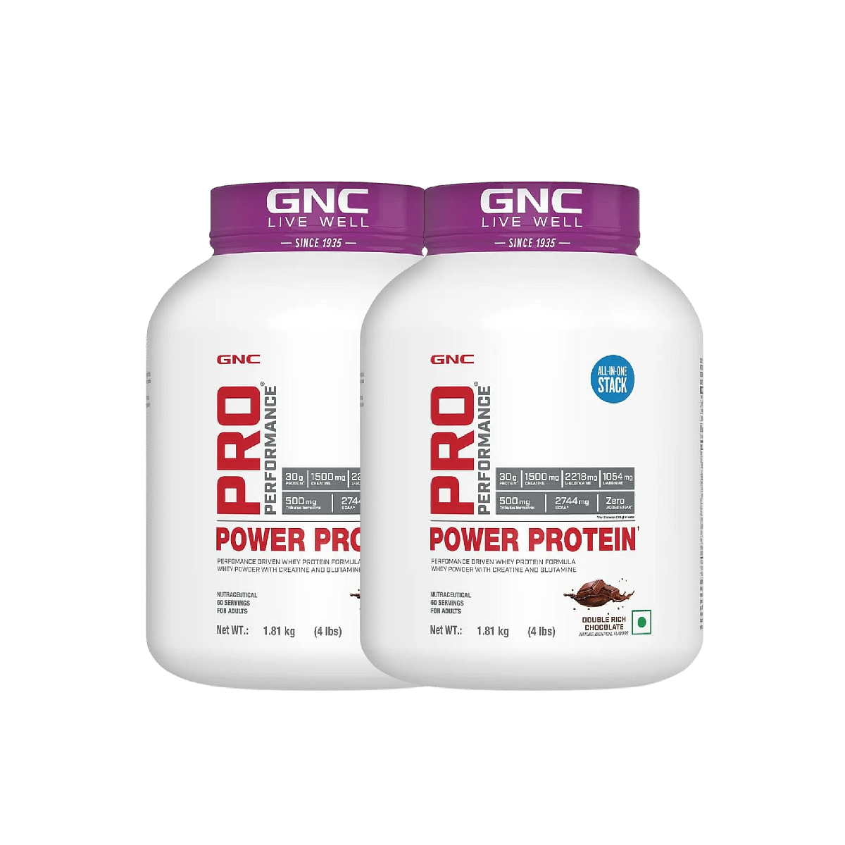 

GNC PRO PERFORMANCE POWER PROTEIN 4LBS | 60 SERVINGS | 30G PROTEIN | DOUBLE RICH CHOCOLATE | INCREASES MUSCLE MASS - Pack of 2