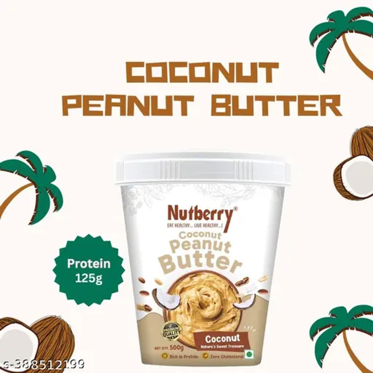 

Nutberry Peanut Butter Coconut 500 Gm Bucket