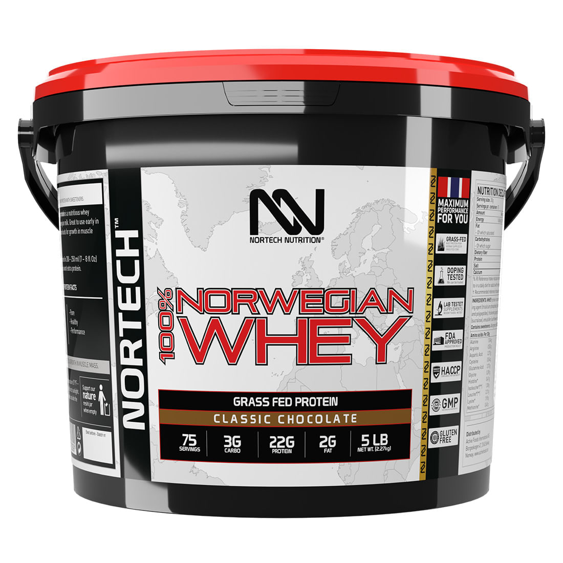 Nortech Nutrition 100 Norwegian Whey 3.2kg Classic Chocolate