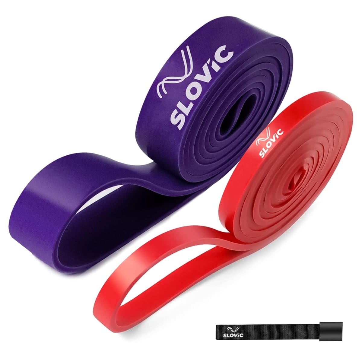 SLOVIC Resistance TPE Bands for Workout - Red & Purple | Resistance Band Set | Exercise Band for Home Gym Fitness | Pull Up Band | Stretching Band | Gym Band for Men & Women | Heavy Duty Material