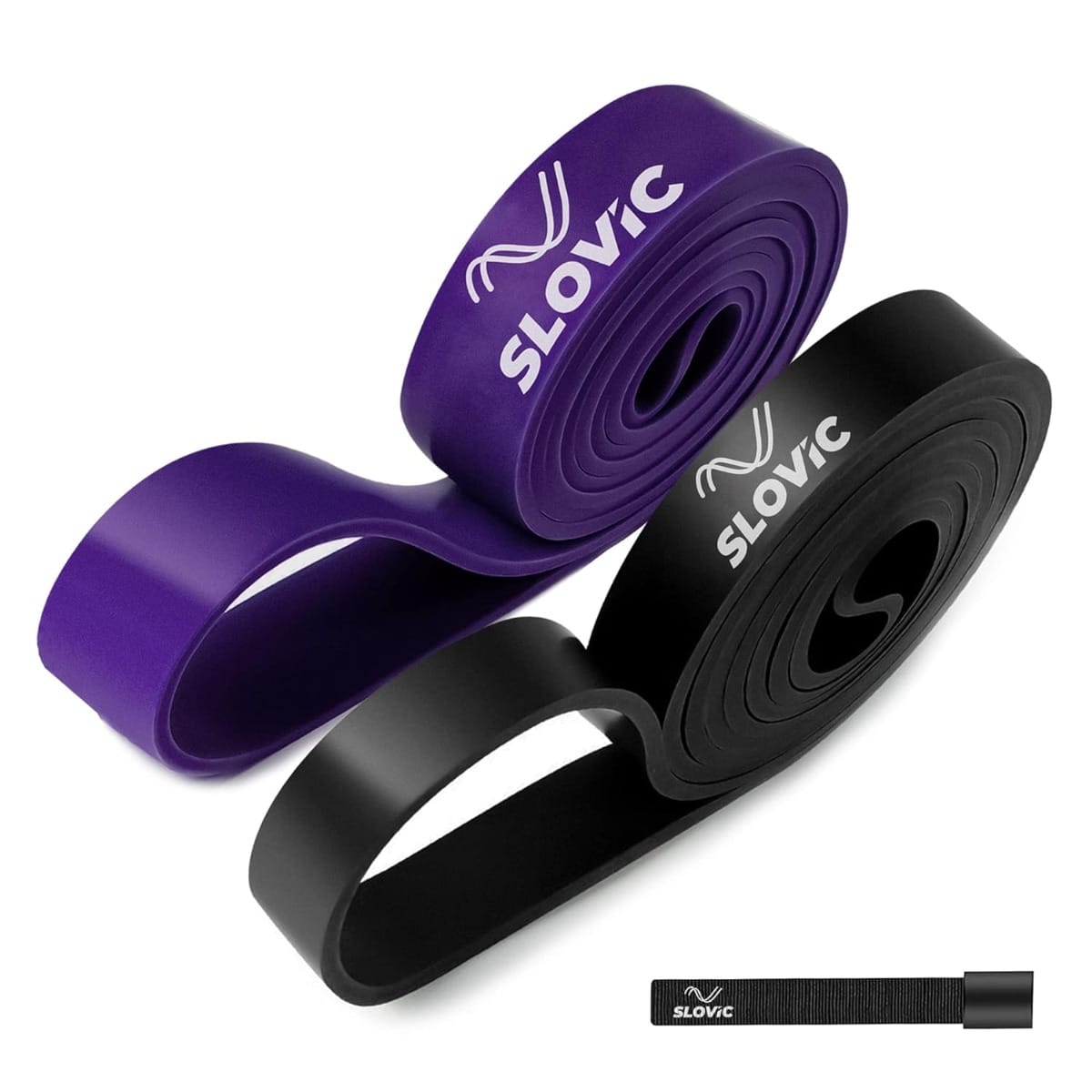 SLOVIC Resistance TPE Bands for Workout - Black & Purple | Resistance Band Set | Exercise Band for Home Gym Fitness | Pull Up Band | Stretching Band | Gym Band for Men & Women | Heavy Duty Material