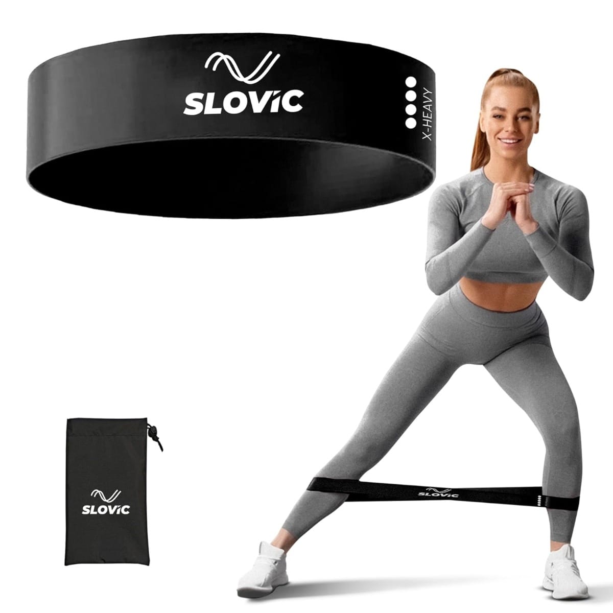 SLOVIC Resistance Loop Bands 100% Natural Latex Exercise Bands with 1 Year Warranty Mini Resistance Loop Band for Full Body Exercises - Black