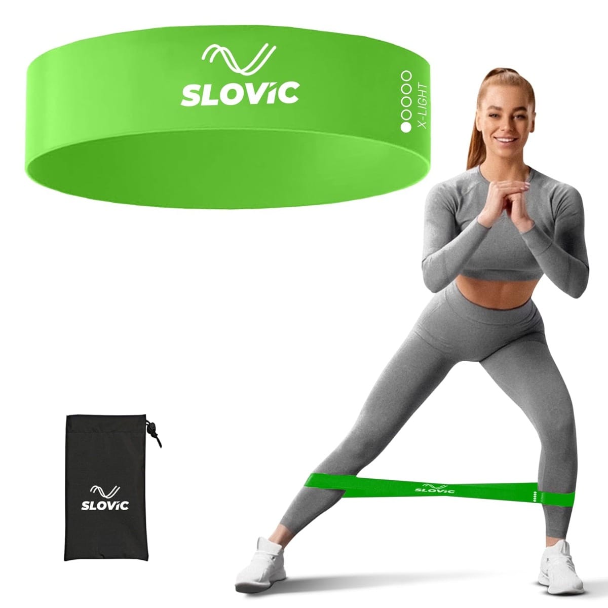 SLOVIC Resistance Loop Bands 100% Natural Latex Exercise Bands with 1 Year Warranty Mini Resistance Loop Band for Full Body Exercises - Green