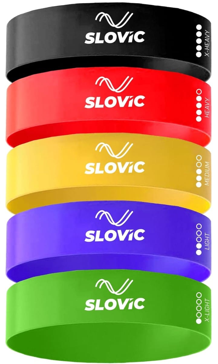 SLOVIC Resistance Loop Bands 100% Natural Latex Exercise Bands With 1 Year Warranty Mini Resistance Loop Band For Full Body Exercises Set of 5