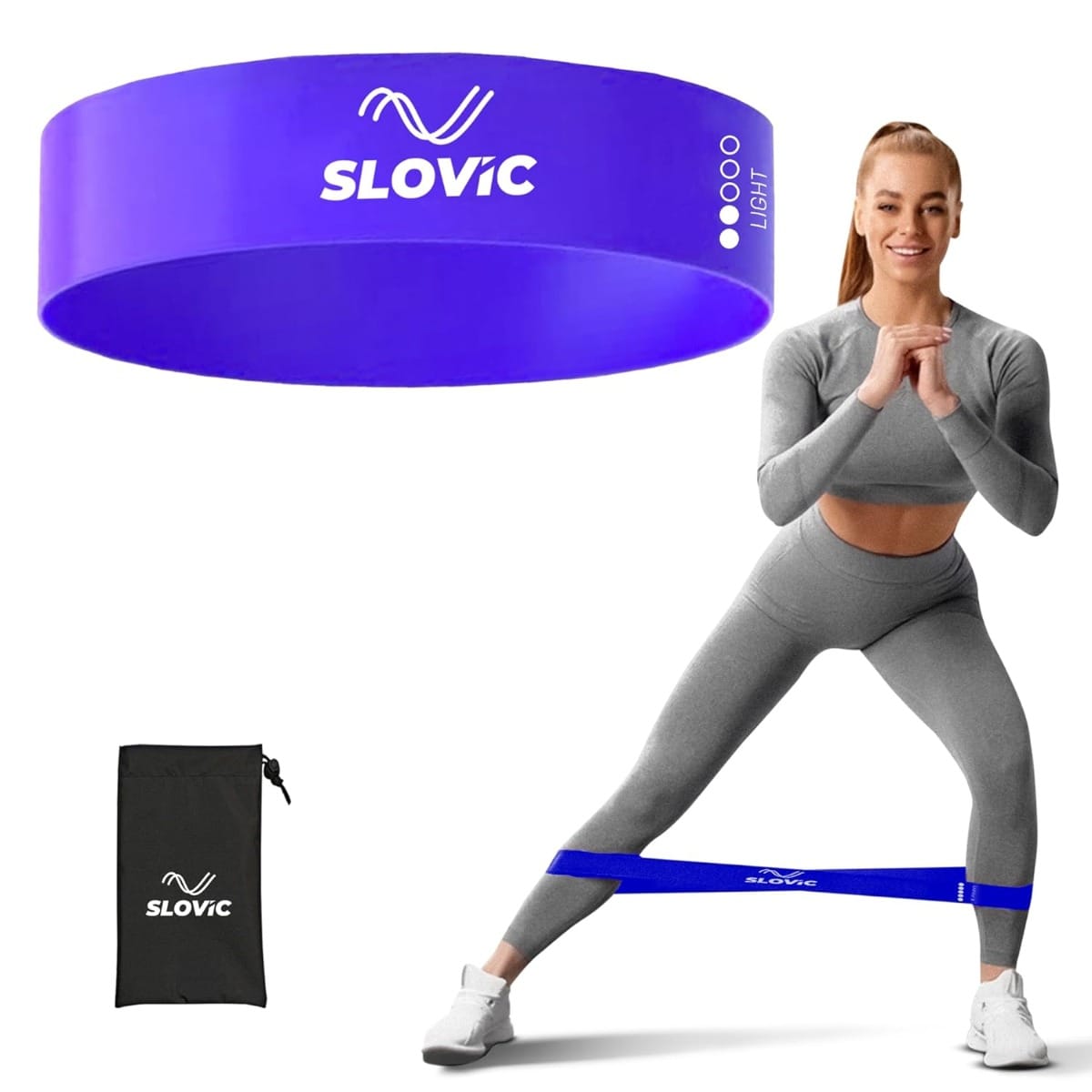 SLOVIC Resistance Loop Bands 100% Natural Latex Exercise Bands with 1 Year Warranty Mini Resistance Loop Band for Full Body Exercises - Blue