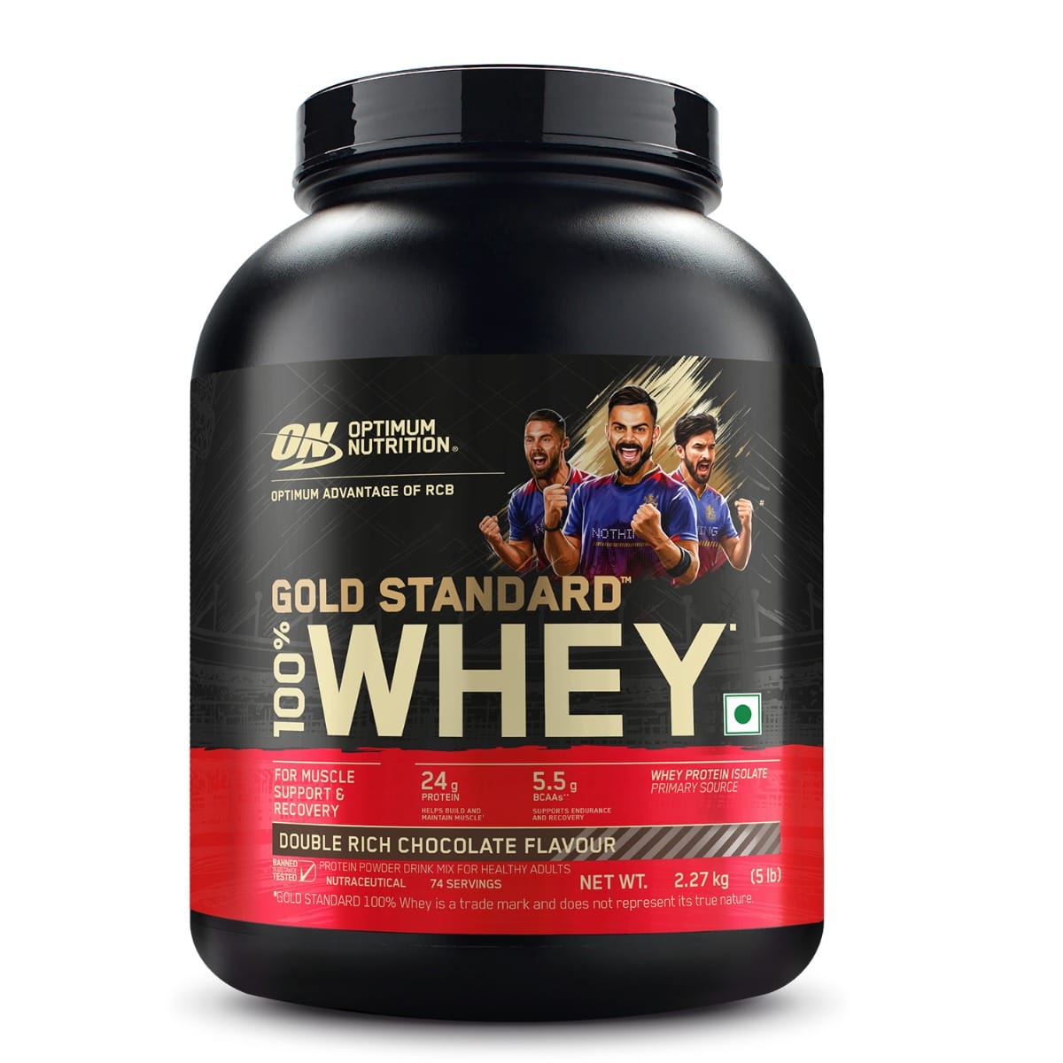 

Optimum Nutrition (ON) Gold Standard 100% Whey Protein Powder 5 lbs, 2.27 kg (Double Rich Chocolate), for Muscle Support & Recovery, Vegetarian...