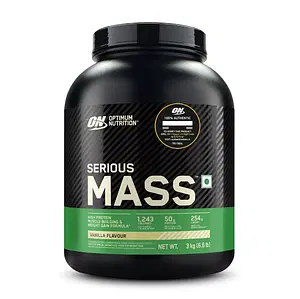 Optimum Nutrition (ON) Serious Mass 3kg | 50g Protein | Vanilla Flavour | Strength | Sport Performance