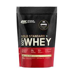Optimum Nutrition (ON) Gold Standard 100% Whey Protein 1lbs | 14 Serving | 24g Protein | Vanilla Ice Cream Flavour | Muscle Support | Recovery