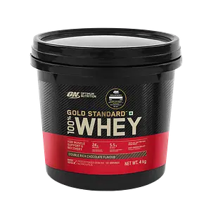 Optimum Nutrition (ON) Gold Standard 100% Whey Protein Powder 4 Kg (Double Rich Chocolate), for Muscle Support & Recovery, Vegetarian - Primary Source Whey Isolate with Free Shaker