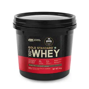 Optimum Nutrition (ON) Gold Standard 100% Whey Protein Powder 4 Kg (Double Rich Chocolate), for Muscle Support & Recovery, Vegetarian - Primary Source Whey Isolate with Free Shaker