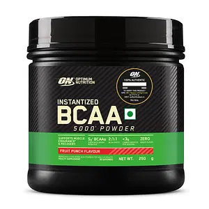 Optimum Nutrition BCAA 250gm | 30 servings | Fruit Punch Flavour | Support Muscle | Recovery
