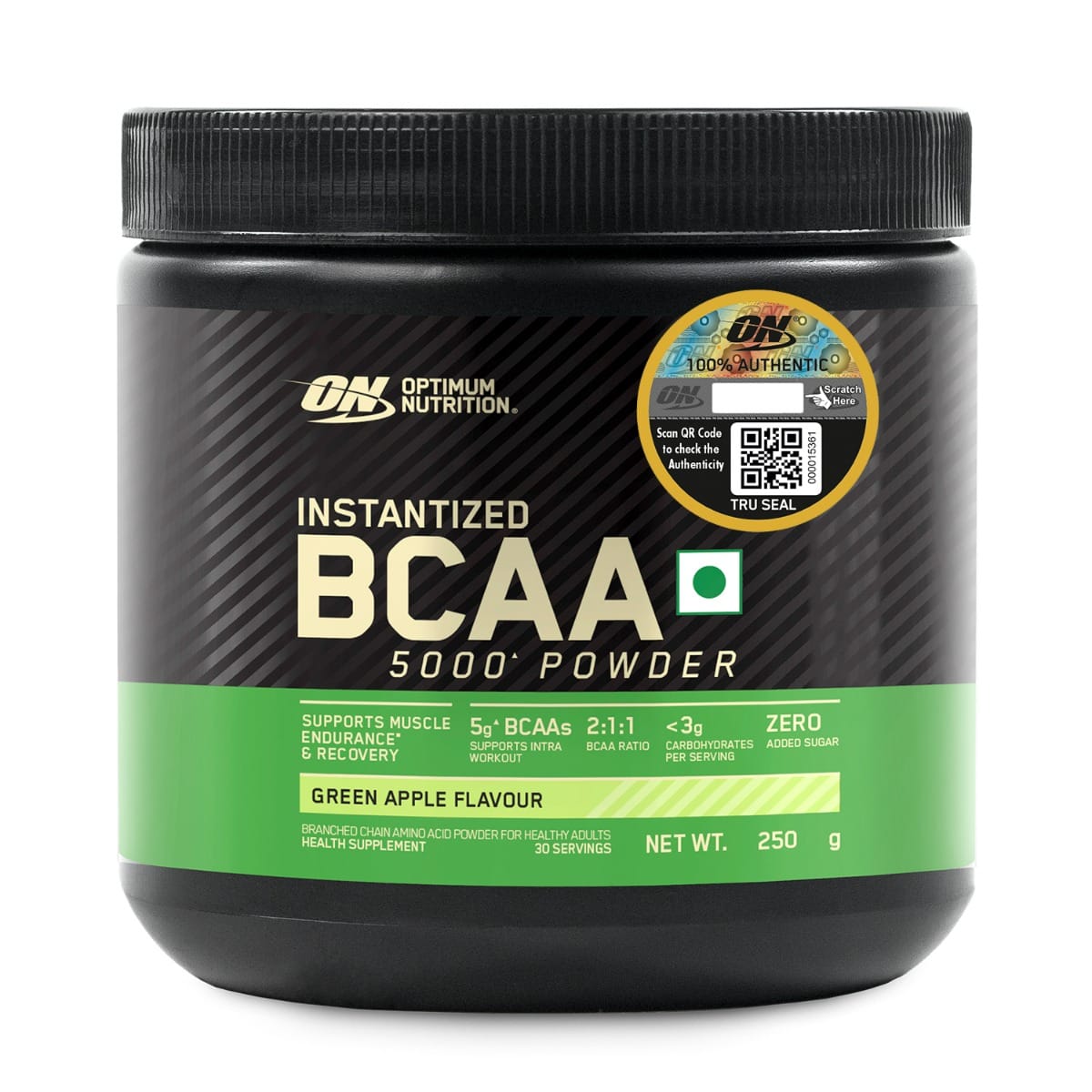 

Optimum Nutrition BCAA, 5g BCAAs in 2:1:1 Ratio, 30 servings, For Muscle Recovery & Endurance, Intra workout, Informed Choice certified (250gm, Gre...