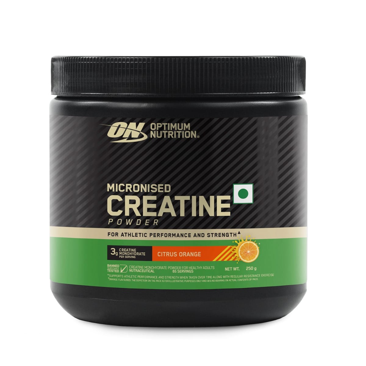 

Optimum Nutrition (ON) Micronized Creatine Powder - 250 Gram, 65 Serves, Citrus Orange, 3g of 100% Micronised Creatine Monohydrate per serve, Suppo...