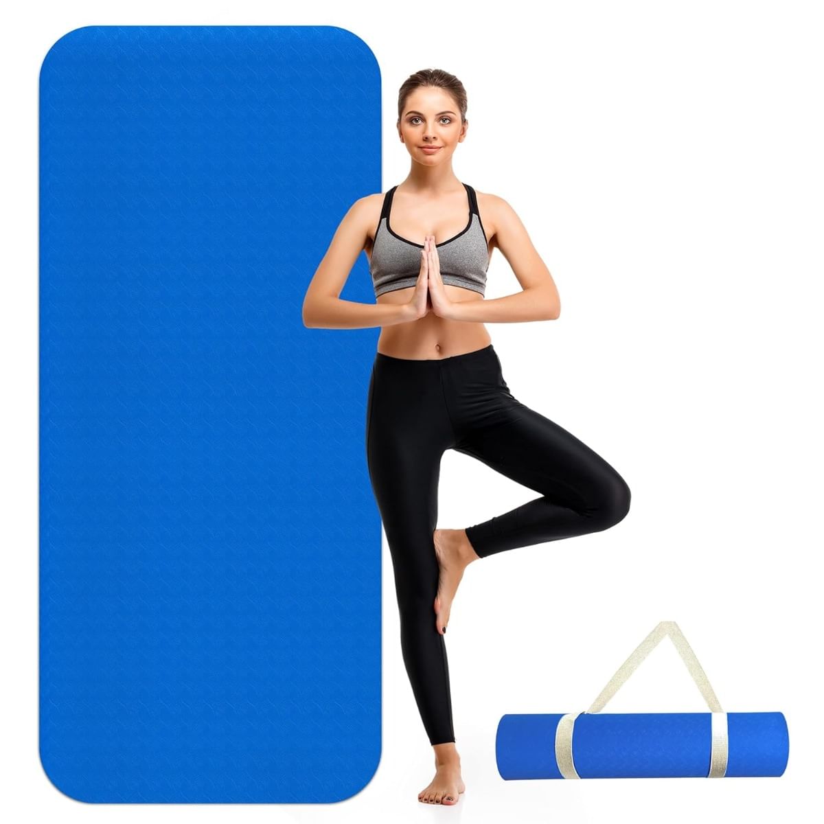 Yoga Mat for Women by SLOVIC | Exercise Mat for Home | Yoga Mat for Men || ANTI SLIP || Workout Mat For Kids | Gym Mat for Indoor Excercise | EVA Yoga Mat 6mm Thick | Non-Slip Yoga Mat | Blue-picture-15
