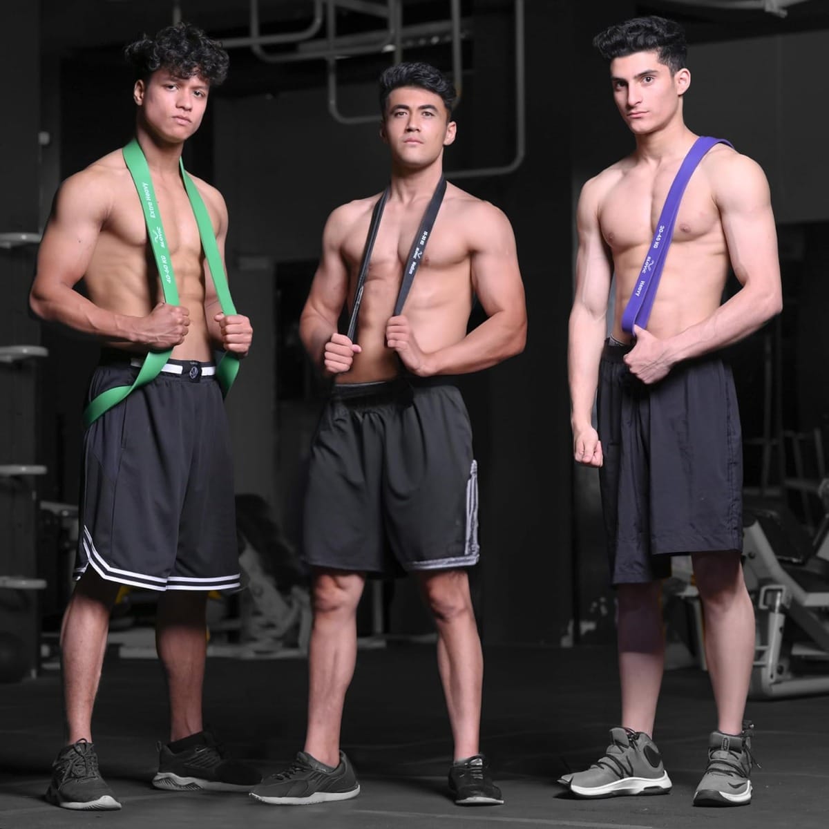 SLOVIC Resistance Bands for Workout for Men and Women (1 YEAR WARRANTY) Resistance Band Set & Exercise Band for Home Gym Fitness Pull Up Band & Toning Band 100% Natural and Unbreakable Rubber (Black+ Purple+ Green band latex)