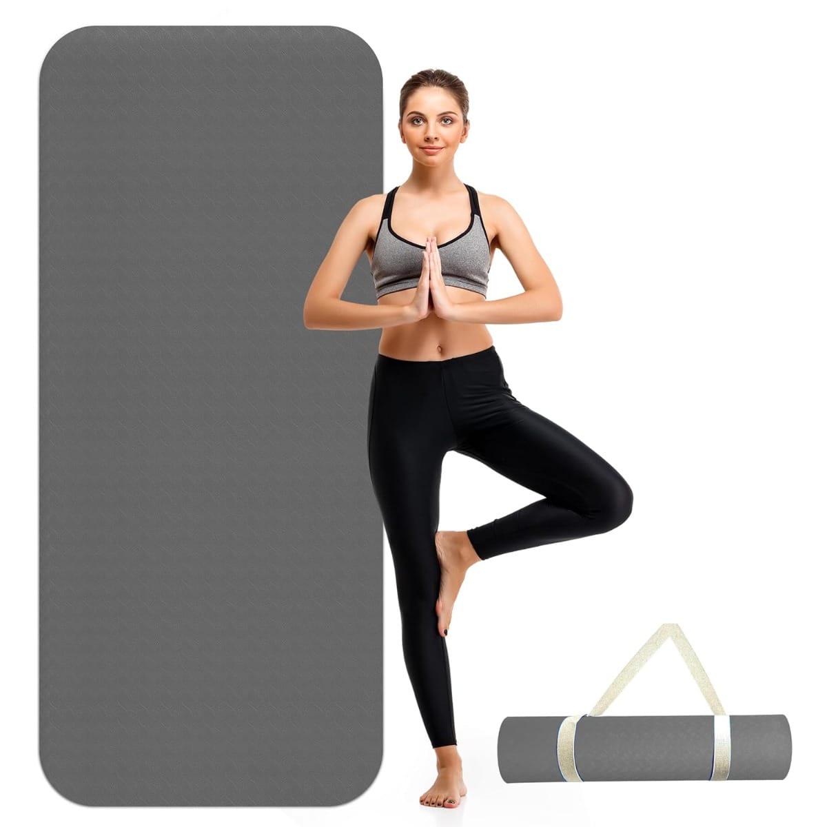 Yoga Mat for Women by SLOVIC | Exercise Mat for Home | Yoga Mat for Men || ANTI SLIP || Workout Mat For Kids | Gym Mat for Indoor Excercise | EVA Yoga Mat 6mm Thick | Non-Slip Yoga Mat | Grey