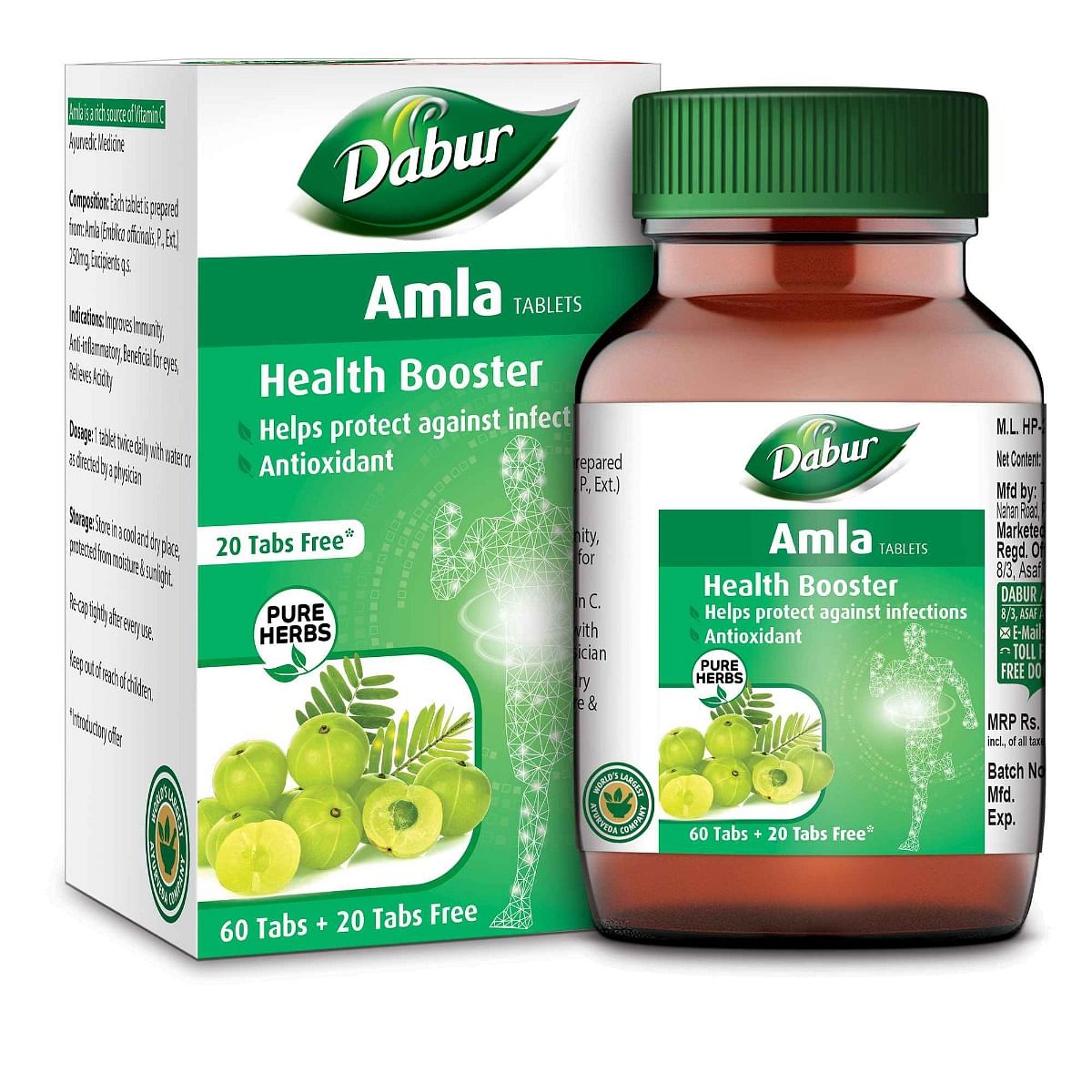 

Dabur Amla Tablet Health Booster - 60 tabs (Get 20 tabs Free)