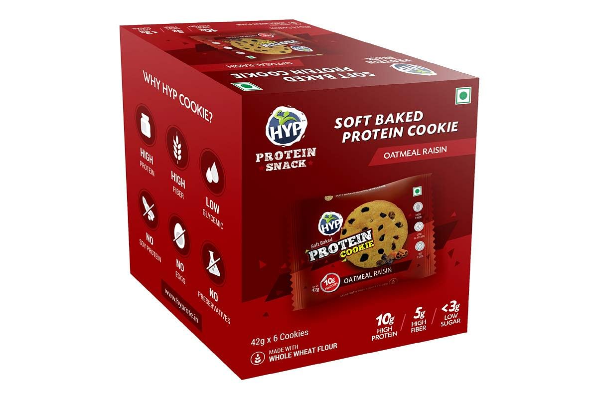 

HYP Soft Baked Protein Cookies - Oatmeal Raisin - Box of 6 Cookies