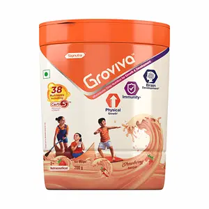Groviva Wholesome Child Nutrition for Growth & Development - Jar (Strawberry Flavored, 200g )