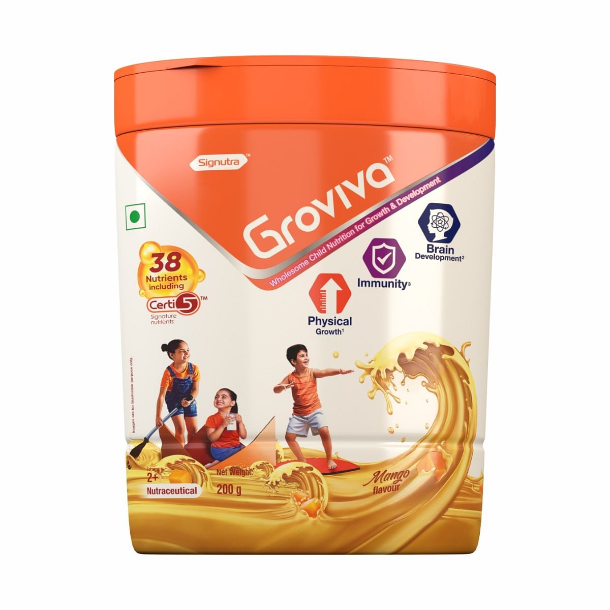 

Groviva Wholesome Child Nutrition for Growth & Development - Jar (Mango Flavored, 200g )
