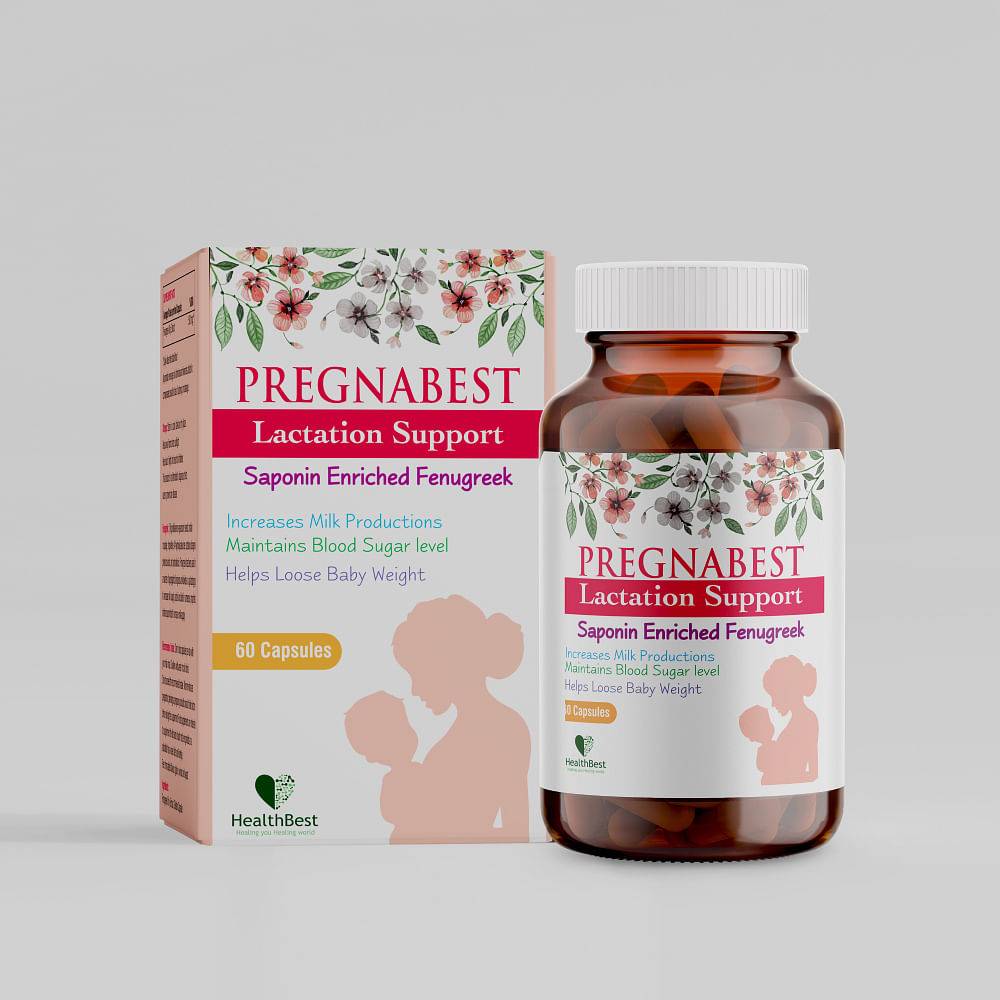 

HealthBest Pregnabest Lactation Support for Women Fenugreek 60 Capsules