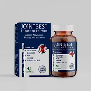 HealthBest Jointbest Joint Health Support Supplement Glucosamine, Chondroitin Msm with OptiMSM Ultra Bone & Joint Strength 60 Tablets