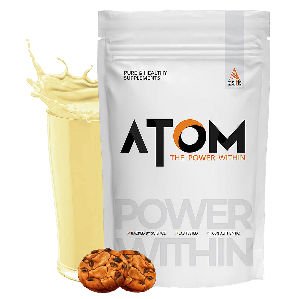 

AS-IT-IS ATOM Whey Protein 1kg | Cookies and cream | 27g protein | 5.7g BCAA | Digestive Enzymes