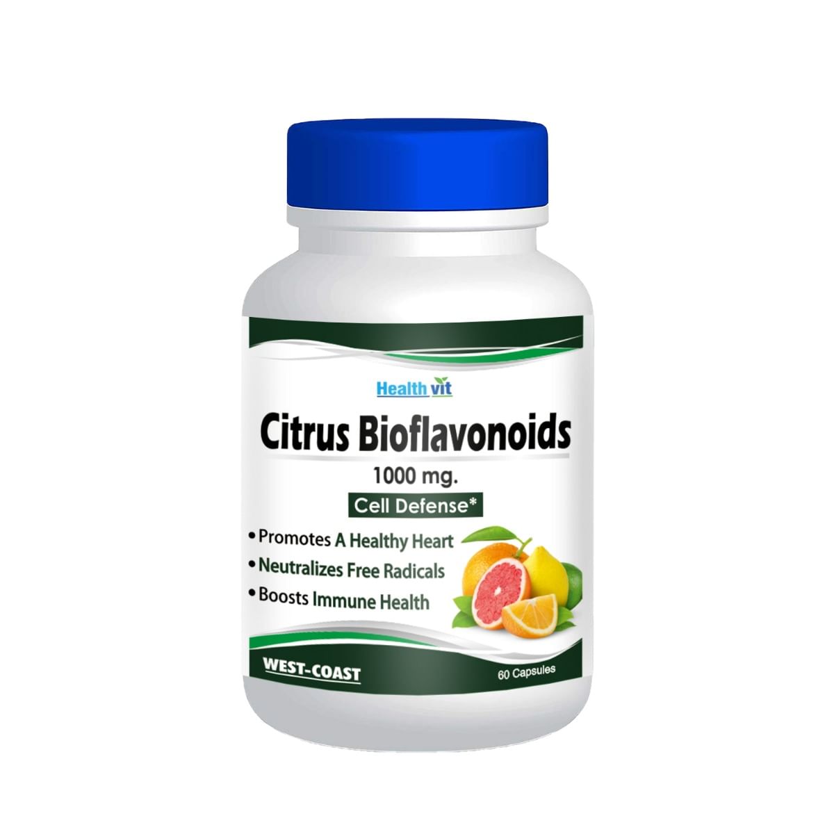 Healthvit Citrus Bioflavonoids 1000mg 60 Capsules For Healthy Heart (Cell Defense)