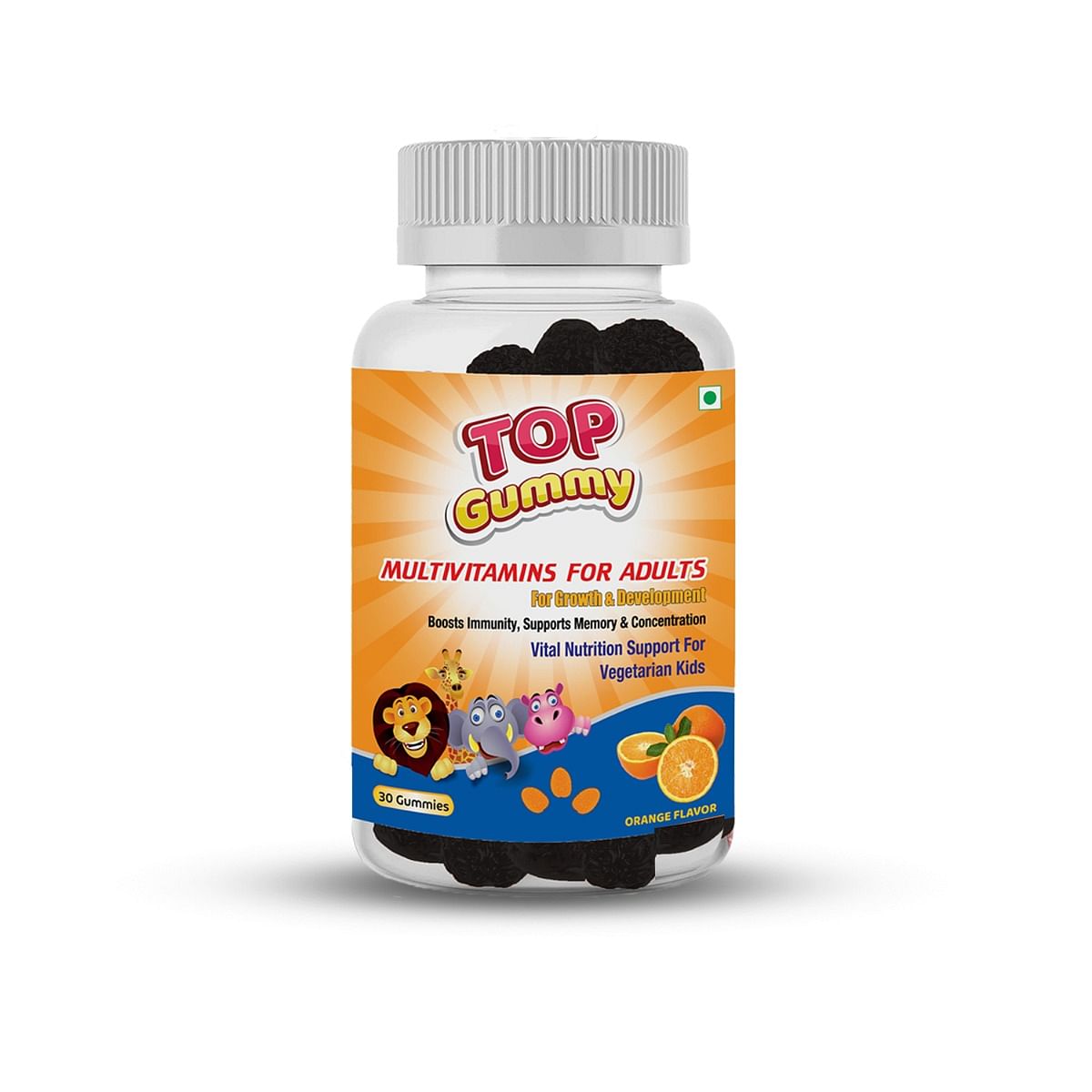 

Top Gummy Multivitamin Gummies for Adults with 15 Vitamins & Minerals - 30 Orange Flavor Gummies, Gluten, Soy & Dairy Free